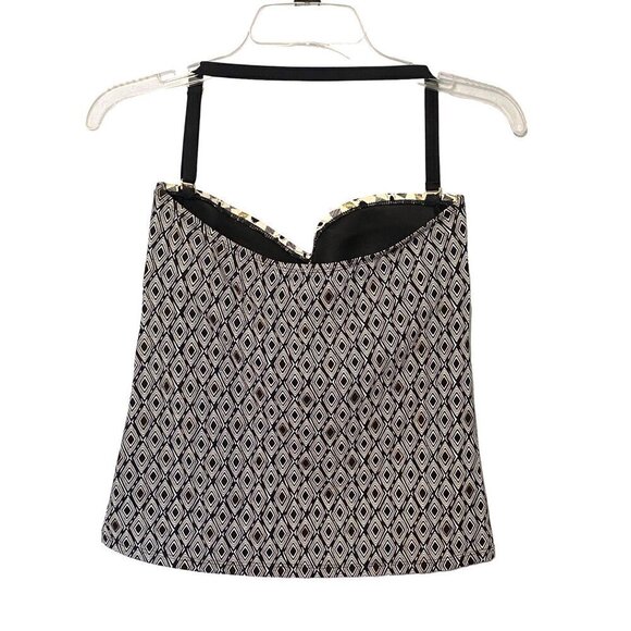 Bleu Rod Beattie Swimsuit Top Halter Strap Black, White & Gold Women’s Size 4 - Picture 3 of 9